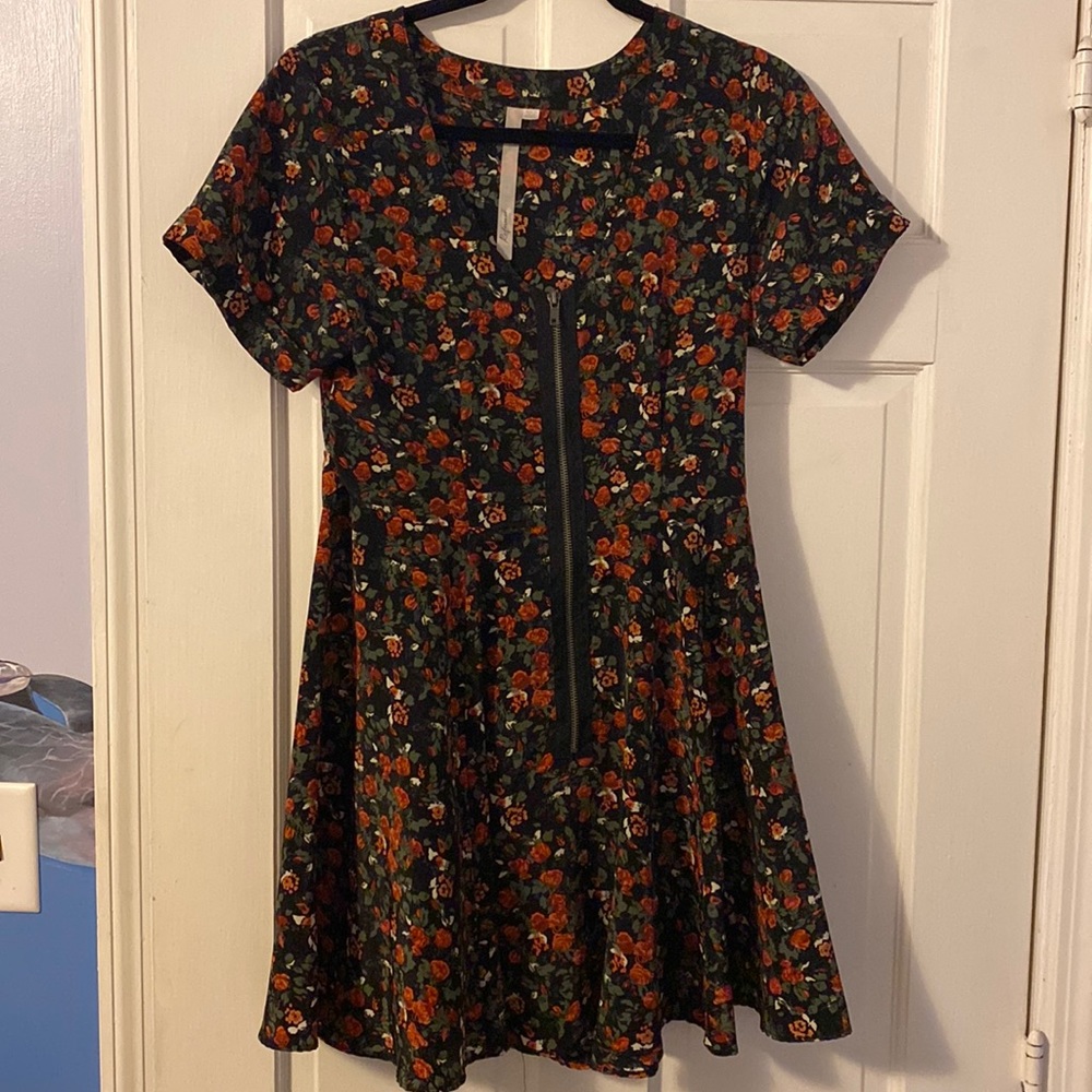 Front zip skater dress